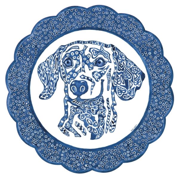 Jogo Americano Redondo Basset Azul