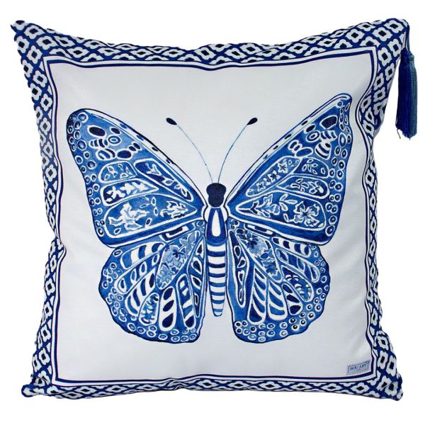 Capa Almofada Borboleta Azul