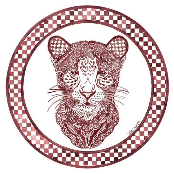 Jogo Porta-Copo Redondo Leopardo Marsala