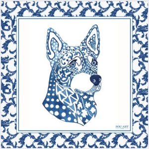 Lenço de Seda Pastor Azul