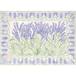 Jogo Americano Retangular Floral Lavanda