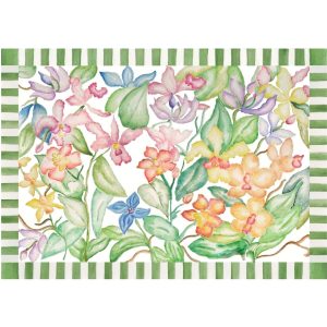 Jogo Americano Retangular Floral Orquídea